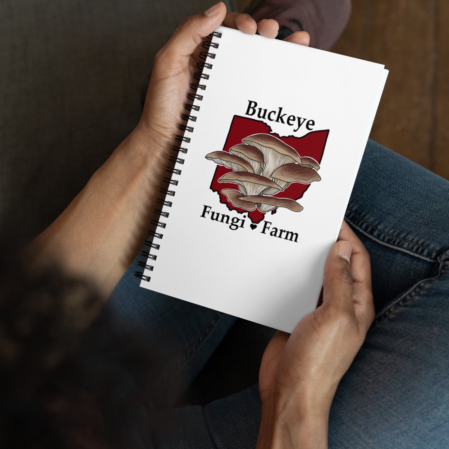 Buckeye Fungi Farm Logo- Spiral notebook